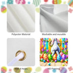 Rainbow Bunny Easter Door Cover 35x70 Inches Polyester in 35x70 Inches, alternate view 4