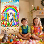 Rainbow Bunny Easter Door Cover 35x70 Inches Polyester in 35x70 Inches, alternate view 5