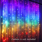 Rainbow Fairy String Curtain Lights with Touch Dimmer Switch, Hanging LED Icicle Rainbow Lights Curtain for, alternate view 2