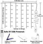 Rainbow Fairy String Curtain Lights with Touch Dimmer Switch, Hanging LED Icicle Rainbow Lights Curtain for, alternate view 4