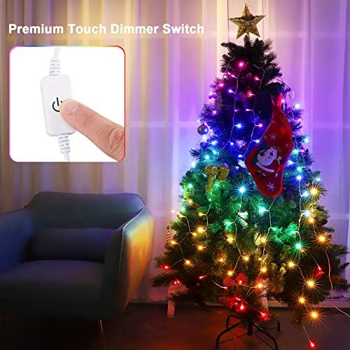 Rainbow Fairy String Curtain Lights with Touch Dimmer Switch, Hanging LED Icicle Rainbow Lights Curtain for, alternate view 5
