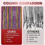 Rainbow Foil Fringe Backdrop Curtains,3.3x8.2ft, 3 Pack in 39.6" × 98.4" in 35 Rainbow, alternate view 5