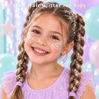 Rainbow Glitter Stick, Face Hair Body Glitter for Halloween Cosplay Mermaid Costume, Sparkling Chunky Glitter, alternate view