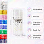 Rainbow Glitter Stick, Face Hair Body Glitter for Halloween Cosplay Mermaid Costume, Sparkling Chunky Glitter, alternate view