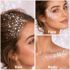 Rainbow Glitter Stick, Face Hair Body Glitter for Halloween Cosplay Mermaid Costume, Sparkling Chunky Glitter, alternate view