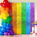 Rainbow Shimmer Wall Backdrop, Square Sequin Shimmer Panels, 24 Pcs