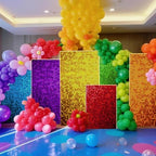 Rainbow Shimmer Wall Backdrop, Square Sequin Shimmer Panels, 24 Pcs, alternate view 5