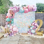 Rainbow Silver Shiny Shimmer Wall Backdrop 3FTx4FT Glitter Photo Background for Party Wedding Bridal Baby Shower, alternate