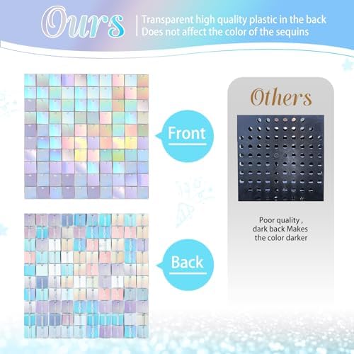 Rainbow Silver Shiny Shimmer Wall Backdrop 3FTx4FT Glitter Photo Background for Party Wedding Bridal Baby Shower, alternate