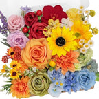 Rainbow Sunflower Artificial Flowers Box Combo Wedding Decor in Rainbow Colorful