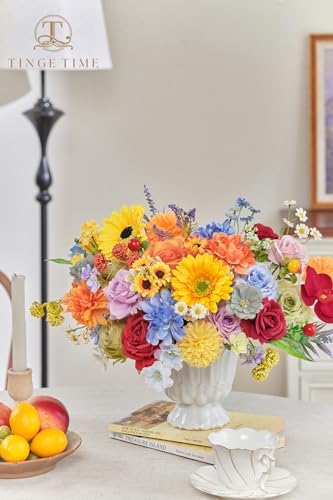 Rainbow Sunflower Artificial Flowers Box Combo Wedding Decor in Rainbow Colorful, alternate view 2