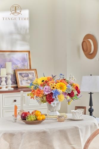 Rainbow Sunflower Artificial Flowers Box Combo Wedding Decor in Rainbow Colorful, alternate view 3