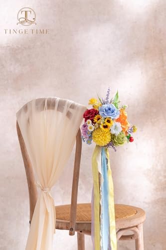 Rainbow Sunflower Artificial Flowers Box Combo Wedding Decor in Rainbow Colorful, alternate view 6