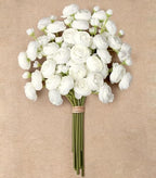 Ranunculus Artificial Flowers 18 Pcs, Faux Silk Mini Peonies Bulk Flowers for Vase, Fake Wedding Filler Flowers