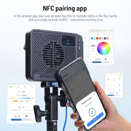 Ray 60c Portable Video Light,60W RGB Studio Light IP54 Bowens Mount, alternate view 6