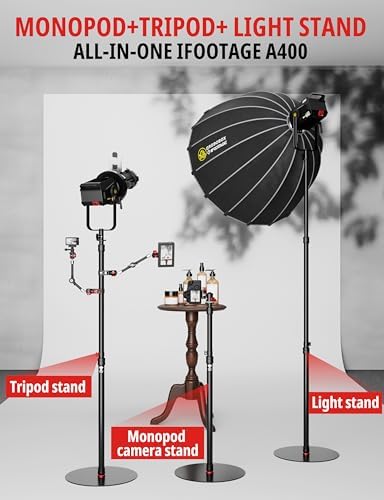 RB-A400 Round Base Light Stand Monopod 79" Tripod, alternate view 2