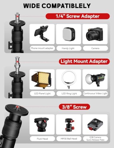 RB-A500 Heavy Duty Round Base Light Stand 79" Monopod, alternate view 5