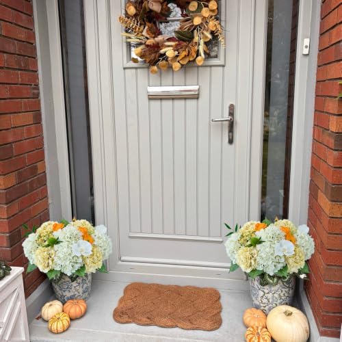 Real Touch Faux Hydrangea Flowers, 4Pcs 21" Off White Fake Hydrangeas Flower with Stems for Wedding Bouquets, alternate view