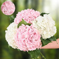 Real Touch Hydrangea Artificial Flowers, 2 Pink & 2 White Real Touch Flowers, 21"" Faux Hydrangea Flowers, Fake