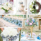 Real Touch Hydrangea Artificial Flowers, 2 Pink & 2 White Real Touch Flowers, 21"" Faux Hydrangea Flowers, Fake, alternate