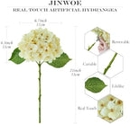 Real Touch Vintage Artificial Hydrangeas,4Pcs Cream Yellow Fake Hydrangeas Flower with Stems for Wedding, alternate view 6