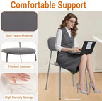 Reception Chair Set of 4, Stackable Waiting Room Seating for Office, Lobby, and Guest Use, Grey in Standard in, alternate