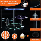 Rechargable LED Light Cupcake Stand, Light Up Cake and Cupcake Stand Combo, 4 Tier Round Dessert Table Display, alternate