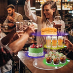 Rechargable LED Light Cupcake Stand, Light Up Cake and Cupcake Stand Combo, 4 Tier Round Dessert Table Display, alternate