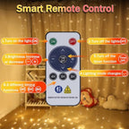 Rechargeable 300LED Curtain Lights, 9.8x9.8FT 8 Modes Curtain Fairy Lights in 9.8x9.8FT in Warm White, alternate view 5