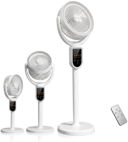 Rechargeable Cordless Pedestal Fan, Standing Air Circulator Fan with Remote