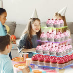 Rechargeable LED Cupcake Stand for 50 Cupcakes, 7 Colors Light Clear Cupcake Holder, 4 Tier Cupcake Tower, alternate view 5
