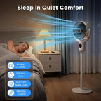 Rechargeable Pedestal Fan, Cordless Portable Fan with 10400mAh Battery, Soft Night Light, Adjustable Height, 5, alternate