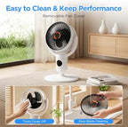 Rechargeable Pedestal Fan, Cordless Portable Fan with 10400mAh Battery, Soft Night Light, Adjustable Height, 5, alternate