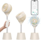 Rechargeable Smart Pedestal Fan, 20dB Quiet 360° Oscillating Fan | DC Motor Wi-Fi App & Remote Control, 6
