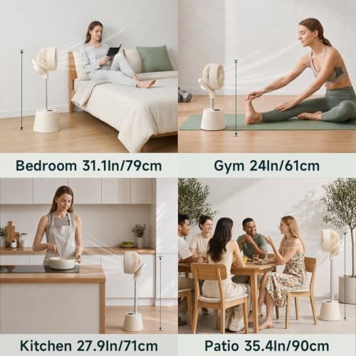 Rechargeable Smart Pedestal Fan, 20dB Quiet 360° Oscillating Fan | DC Motor Wi-Fi App & Remote Control, 6, alternate view 3