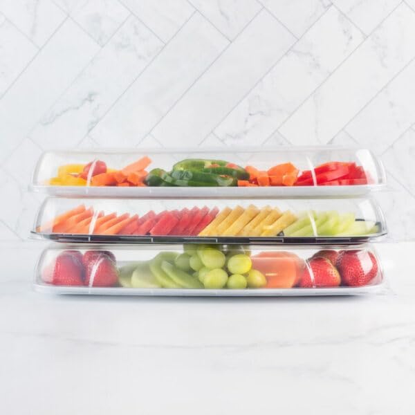 Rectangle Clear Tray Lid (1 Pc) - 17.5" Disposable Serving Platter Lid for Appetizer, Fruits & Serving Dishes |, alternate