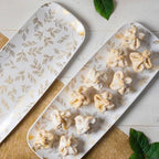 Rectangle Gold Leaves White Serving Tray (2-Pack) - 17.5" Disposable Serving Platter for Appetizer, Fruits &, alternate view
