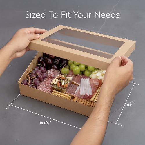Rectangle Kraft Paper Catering Box, 100 Pack in 14 1/4" x 10" in Kraft, alternate view 3