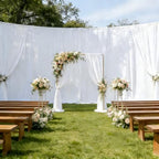 Rectangle Metal Backdrop Frame Stand, 6.56 FT Wedding Decor Flower Ballon Arbor Stand, alternate view 2