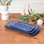 Rectangle Serving Platters - 14" 12" 10" Porcelain Serving Trays Plates for Party BBQ Appetizers Sushi Dessert, alternate