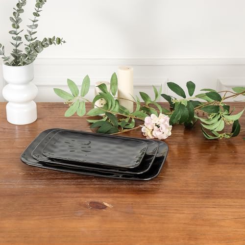 Rectangle Serving Platters - 14" 12" 10" Porcelain Serving Trays Plates for Party BBQ Appetizers Sushi Dessert, alternate