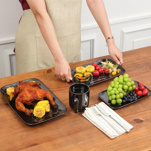 Rectangle Serving Platters - 14" 12" 10" Porcelain Serving Trays Plates for Party BBQ Appetizers Sushi Dessert, alternate