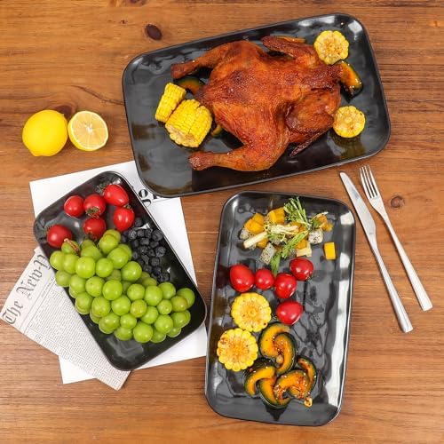 Rectangle Serving Platters - 14" 12" 10" Porcelain Serving Trays Plates for Party BBQ Appetizers Sushi Dessert, alternate