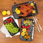 Rectangle Serving Platters - 14" 12" 10" Porcelain Serving Trays Plates for Party BBQ Appetizers Sushi Dessert, alternate