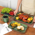 Rectangle Serving Platters - 14" 12" 10" Porcelain Serving Trays Plates for Party BBQ Appetizers Sushi Dessert, alternate
