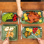 Rectangle Serving Platters - 14" 12" 10" Porcelain Serving Trays Plates for Party BBQ Appetizers Sushi Dessert, alternate
