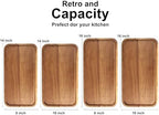 Rectangular Acacia Wood Tray Large Charcuterie Boards Party Serving Platter in 14" x 8" in Brown, alternate view 3