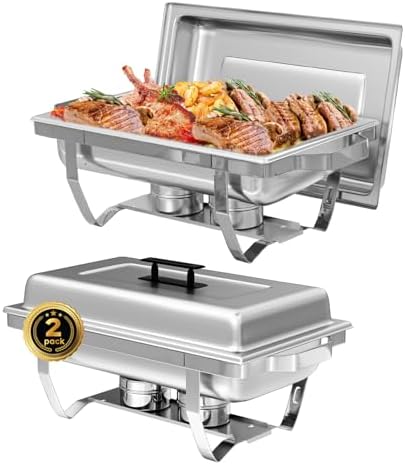 Rectangular Chafing Dish Buffet Sets of 2, 8QT