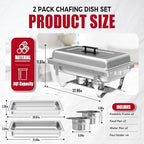Rectangular Chafing Dish Buffet Sets of 2, 8QT, alternate view 3