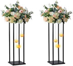 Rectangular Metal Wedding Flower Stand Vase with Hanging Glass Globe Terrarium Tealight Candle Holder